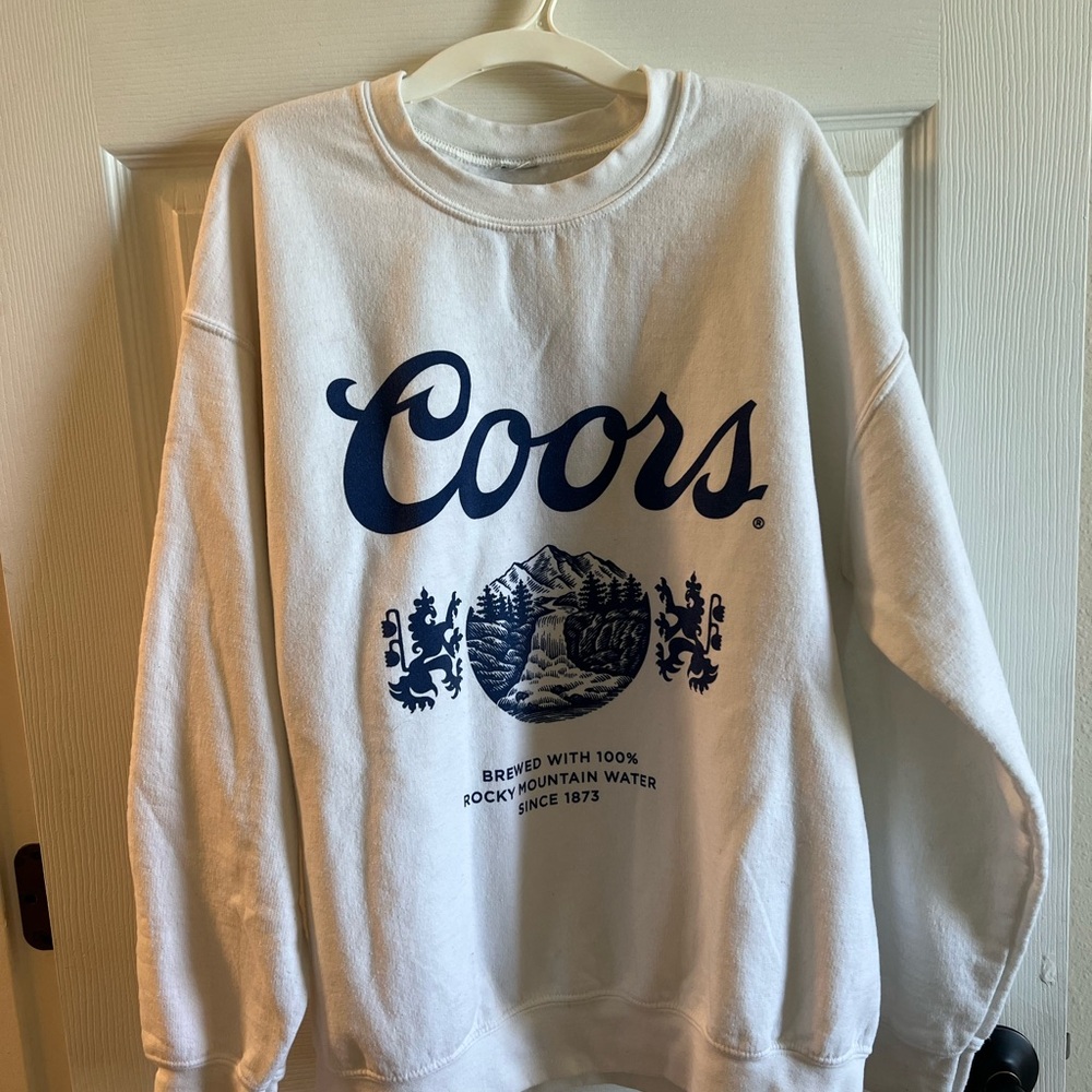 White and Blue Men's Coors Sweatshirt
